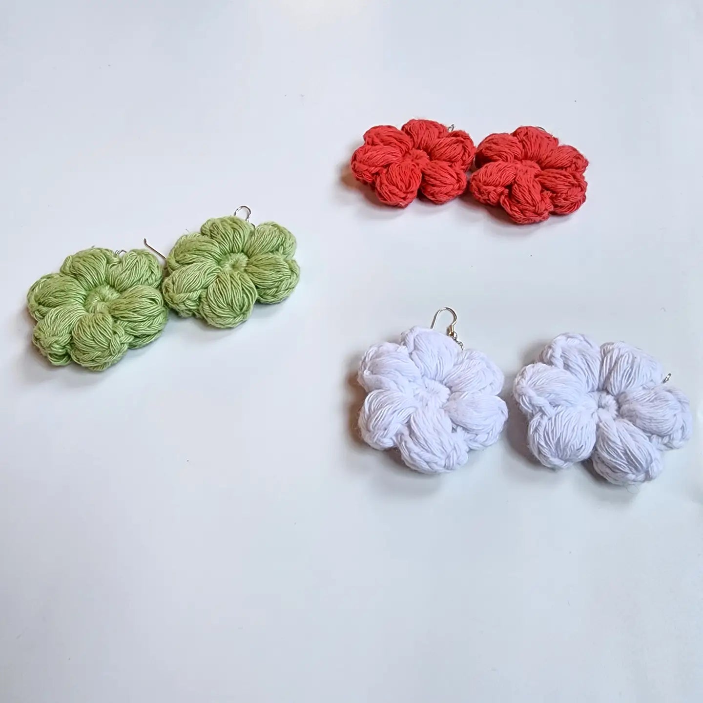 Petal Bloom Earrings | Handmade Crochet Flower Earrings – Pack of 3 - $5 each WHOLESALE