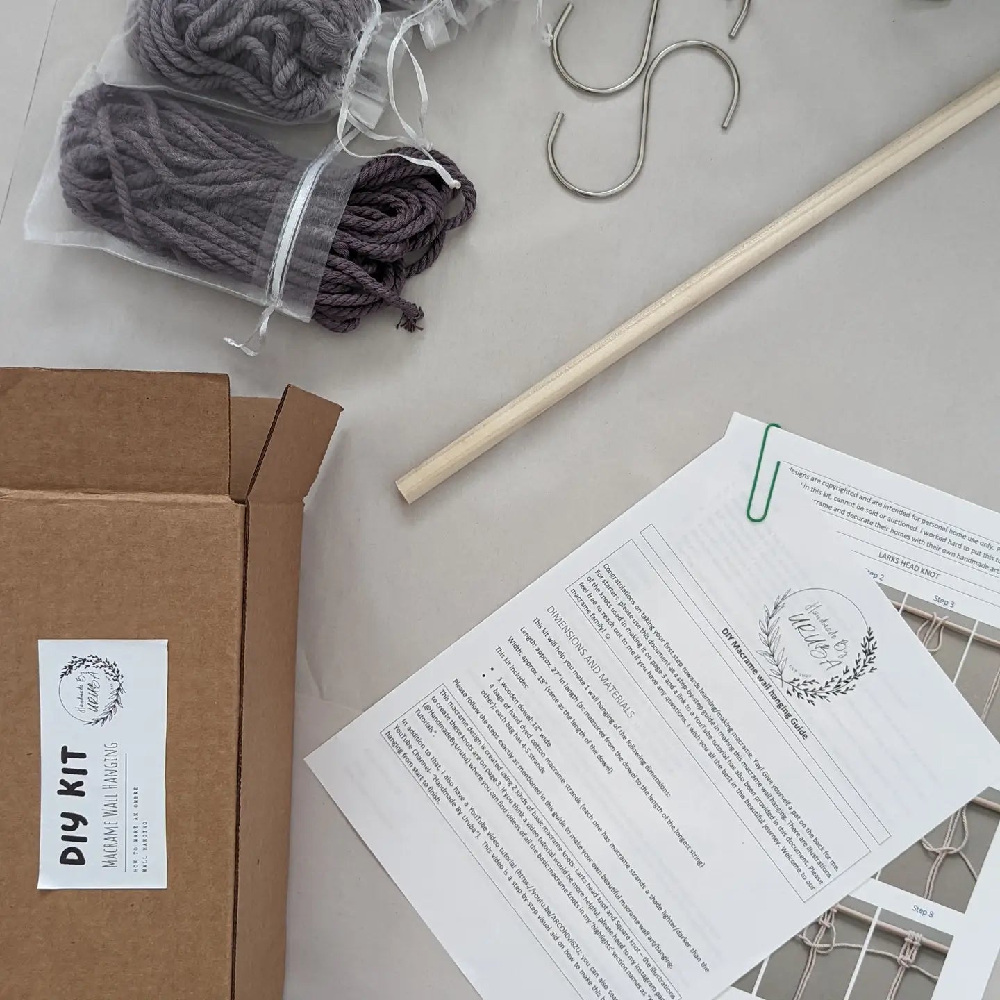 DIY Beginners Macrame Kit & Step-by-Step guide - Pack of 3 - $10 each WHOLESALE