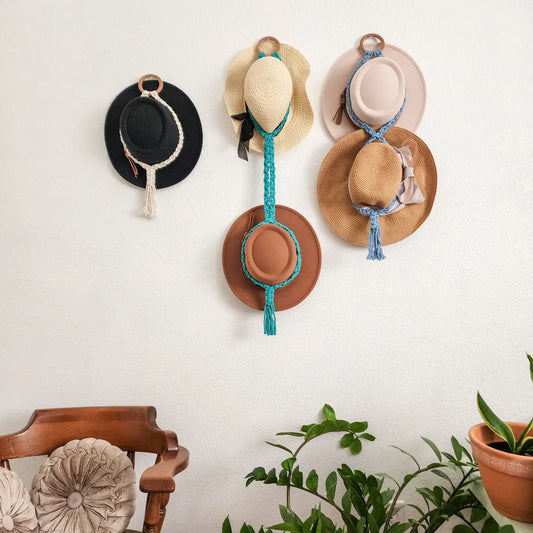 Macrame Hat Hanger | Stylish Wall-Mounted Organizer Pack of 4 WHOLESALE