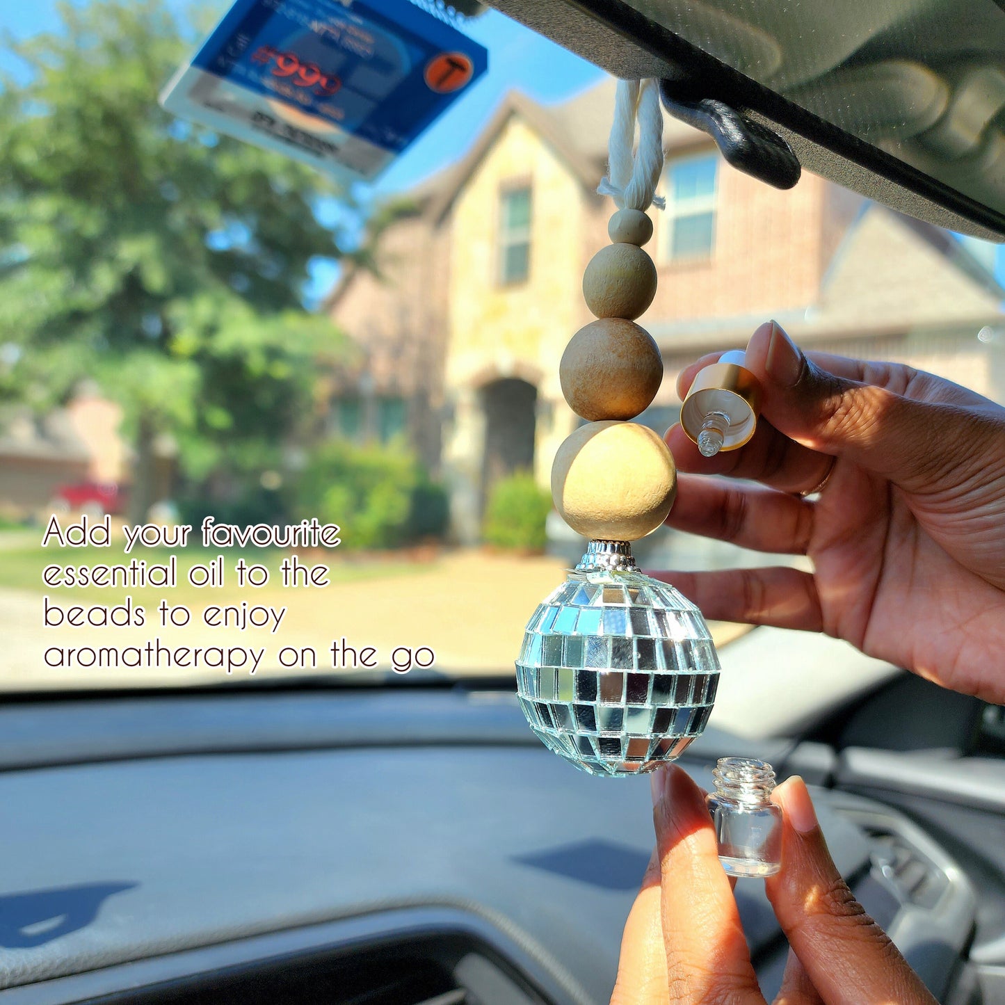 Disco Ball Car Charm and Oil Diffuser | Retro Car Accessories