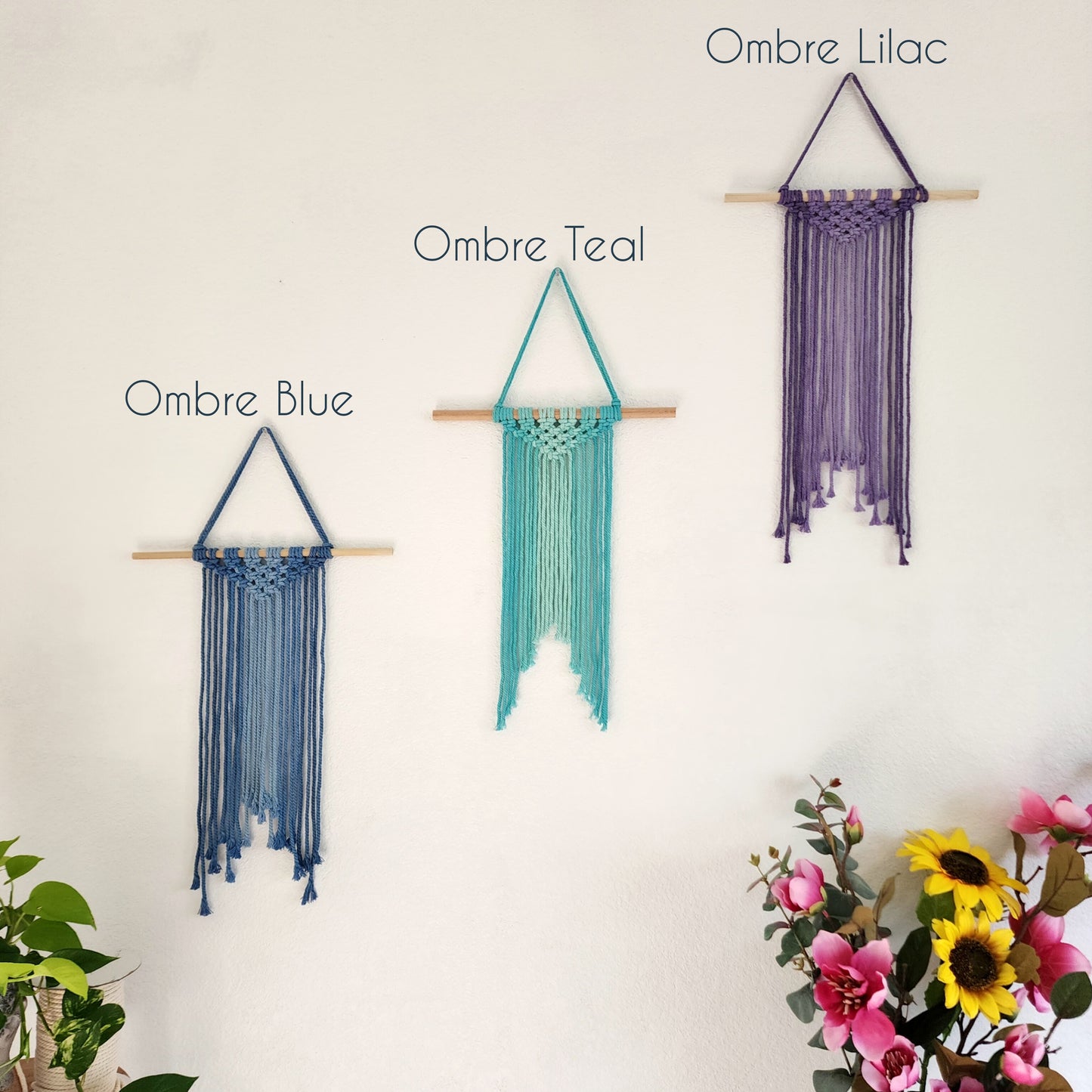 Ombre Dip-dyed Macrame Wall Hanging, Handmade Boho Home Décor Gifts