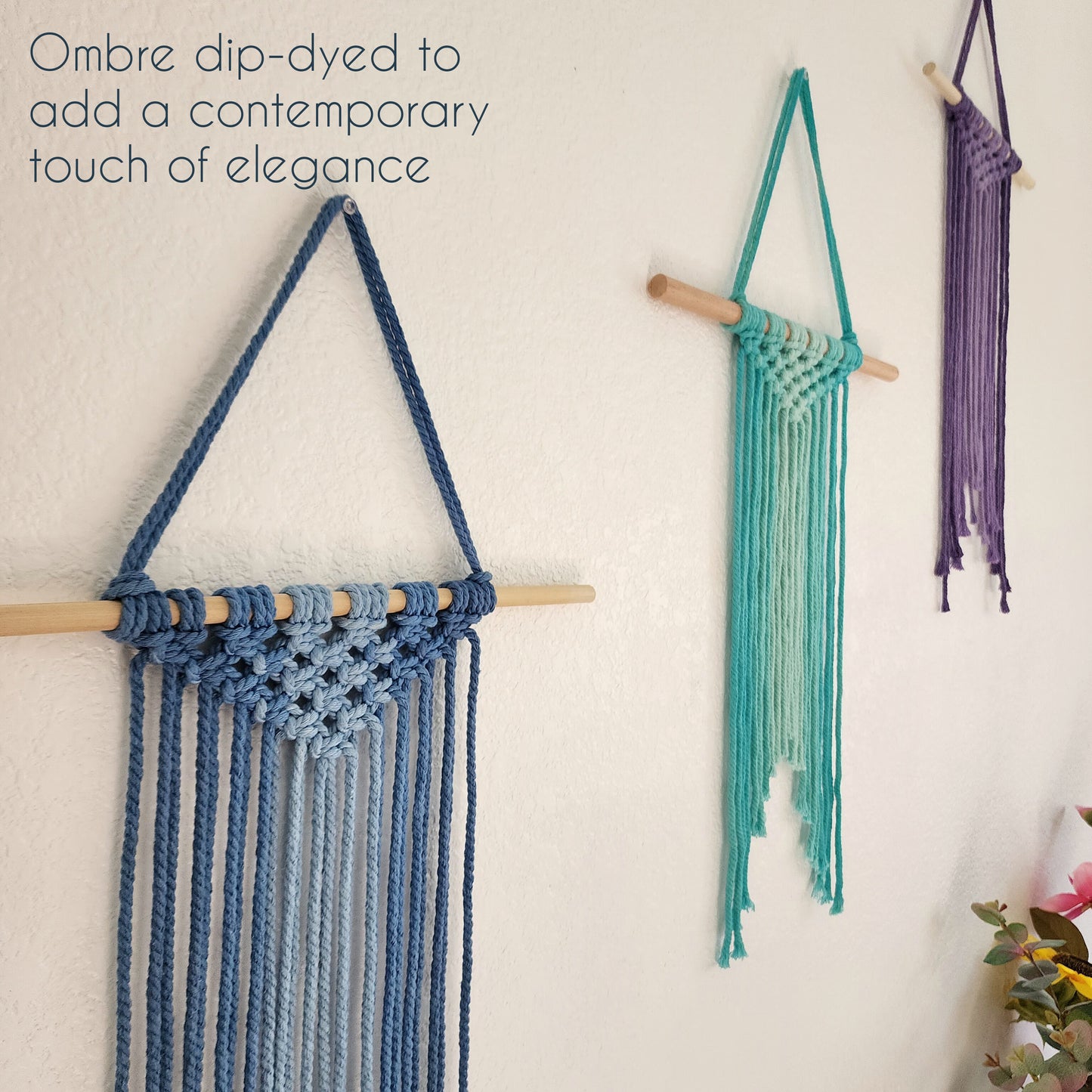 Ombre Dip-dyed Macrame Wall Hanging, Handmade Boho Home Décor Gifts