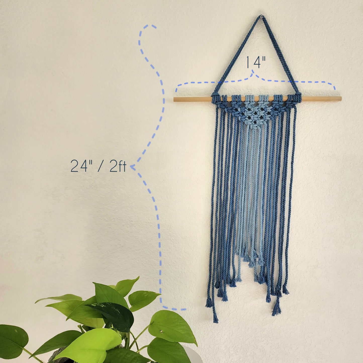 Ombre Dip-dyed Macrame Wall Hanging, Handmade Boho Home Décor Gifts