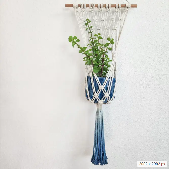 tie dye macrame plant hanger Handmade and Dip-Dyed Macrame Plant Hanger – handmadebyuruba