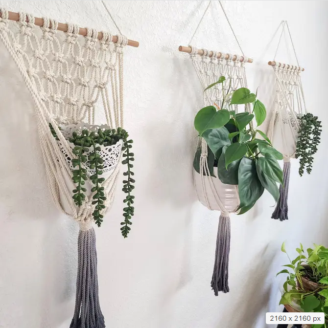 dyed macrame plant hanger Handmade and Dip-Dyed Macrame Plant Hanger – handmadebyuruba