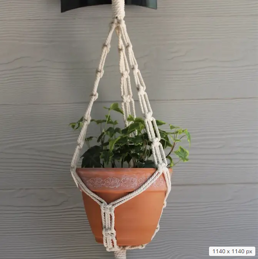 Macrame Chain Plant Hanger, Handmade Planter Accessory