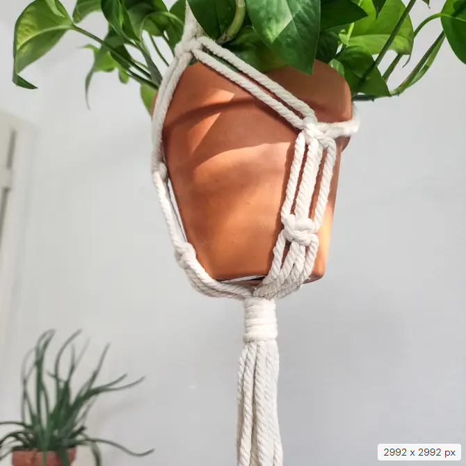 Macrame Chain Plant Hanger, Handmade Planter Accessory