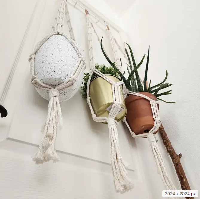 Macrame Chain Plant Hanger, Handmade Planter Accessory