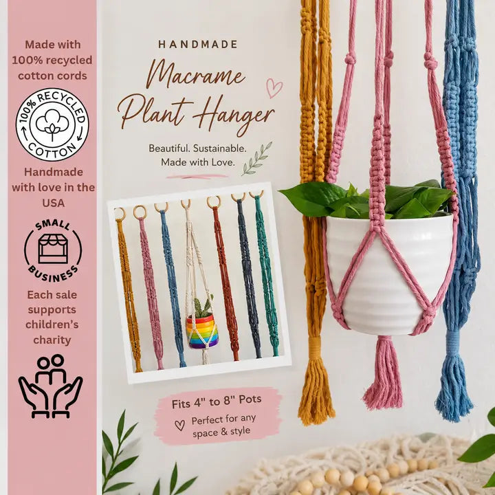Modern Boho Eco Plant Hanger | Pack of 4 - $8 each | WHOLESALE
