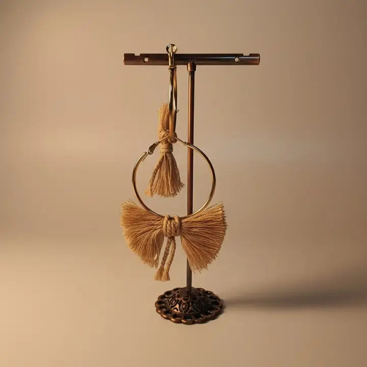 Boho Bow Hoops | Handwoven Macrame Hoop Earrings – Pack of 3 - $4 each WHOLESALE