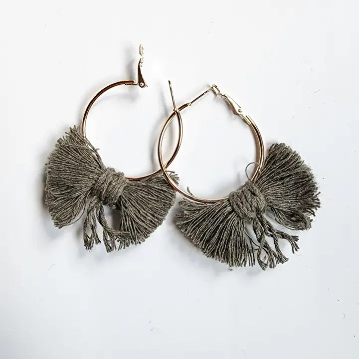 Boho Bow Hoops | Handwoven Macrame Hoop Earrings – Pack of 3 - $4 each WHOLESALE