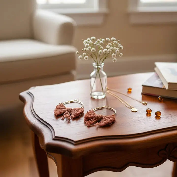 Boho Bow Hoops | Handwoven Macrame Hoop Earrings – Pack of 3 - $4 each WHOLESALE