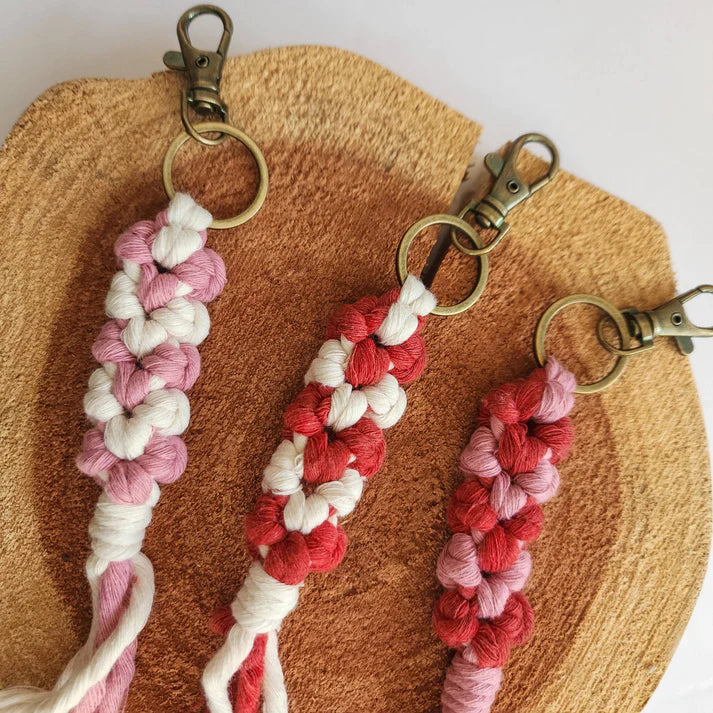 Handmade Boho Keychain with mini heart– Valentine's Day Gift