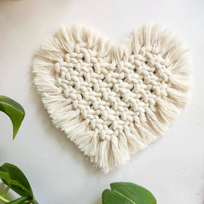 Cotton Heart Coasters | Valentines Day Gift | Boho Decor