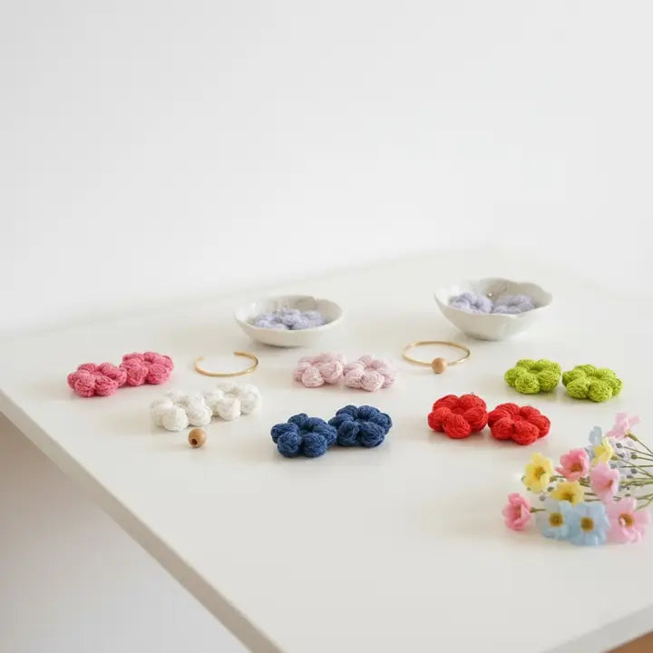 Bloom Dangle Earrings | Handmade Crochet Floral Earrings – Pack of 7 - $4 each WHOLESALE