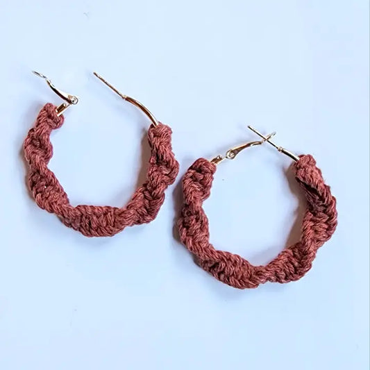 Braided Boho Hoops | Handwoven Macrame Hoop Earrings - Pack of 3 - $5 each WHOLESALE