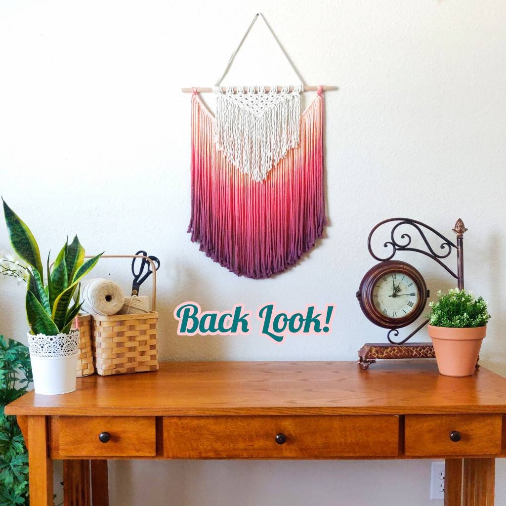 Ombre Sunset dip dyed macrame Tapestry/wall hanging, Vibrant Colors, Bohemian wall decor, Macrame wall decor, Macrame mural & design