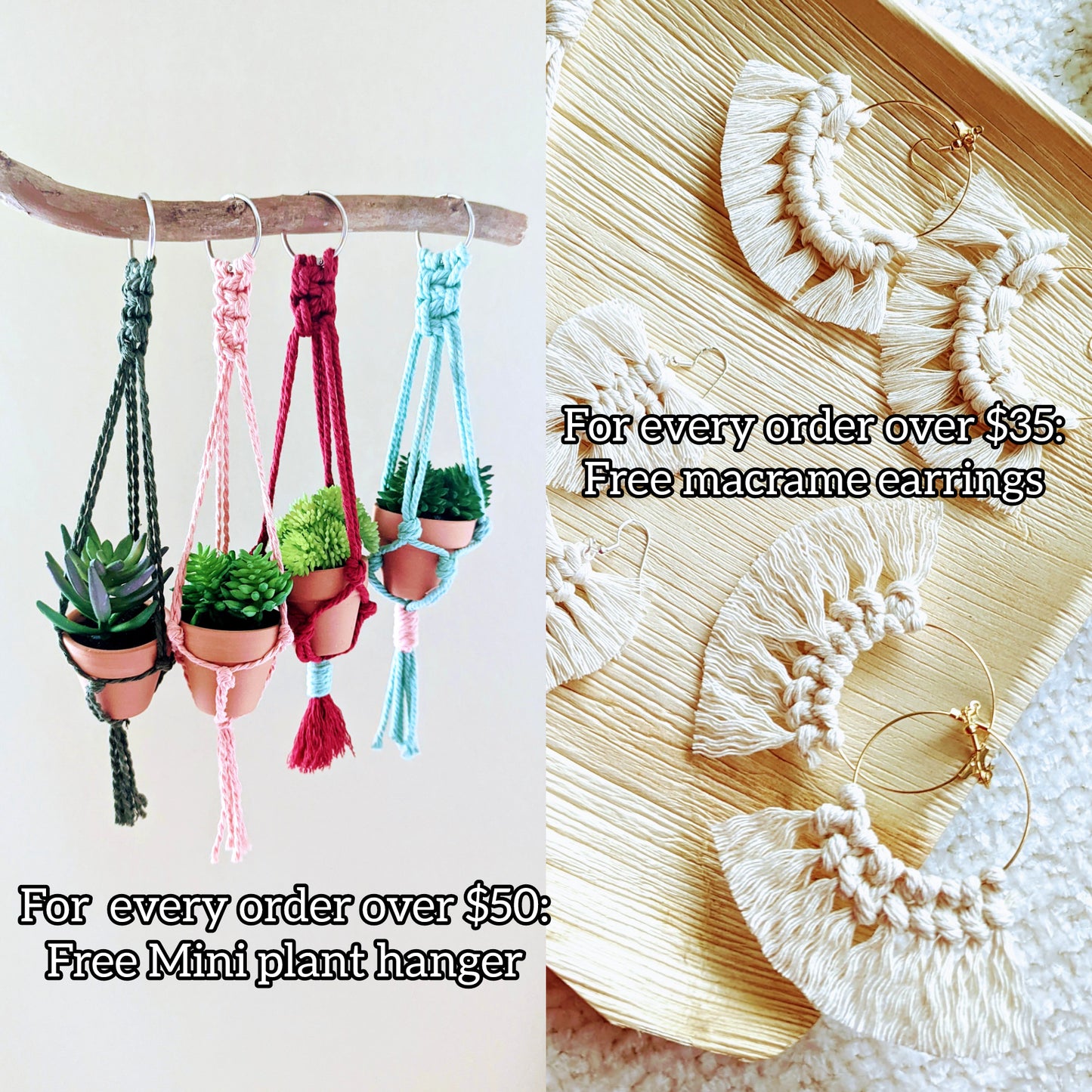 Handmade and Dip-Dyed Plant Hanger - 'Ivy' WHOLESALE
