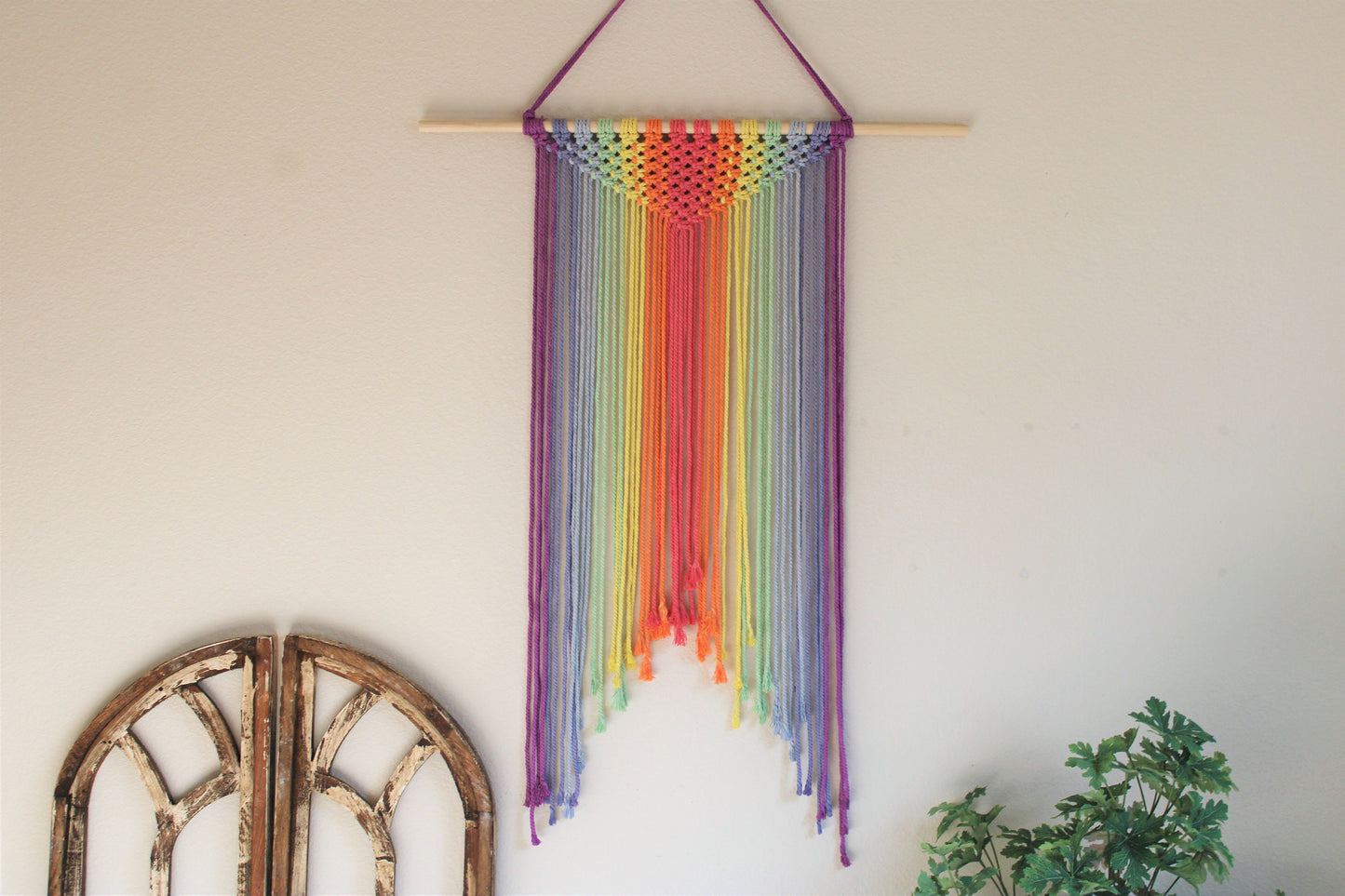 Ombre Minimalist Wall hanging Art in Rainbow - 'Willow'