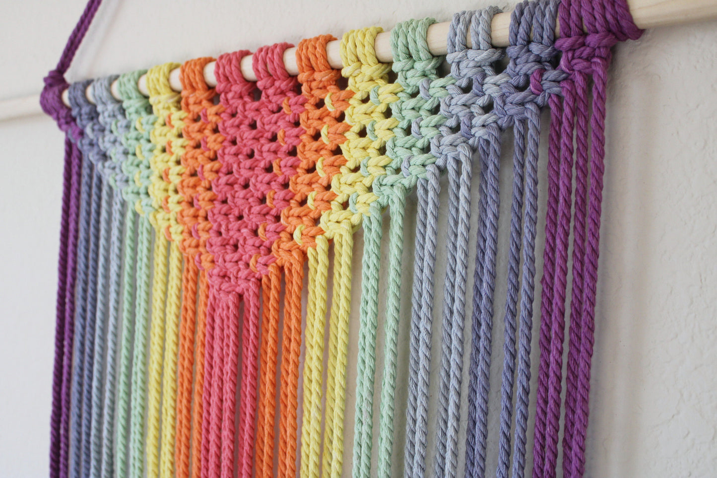 Ombre Minimalist Wall hanging Art in Rainbow - 'Willow'