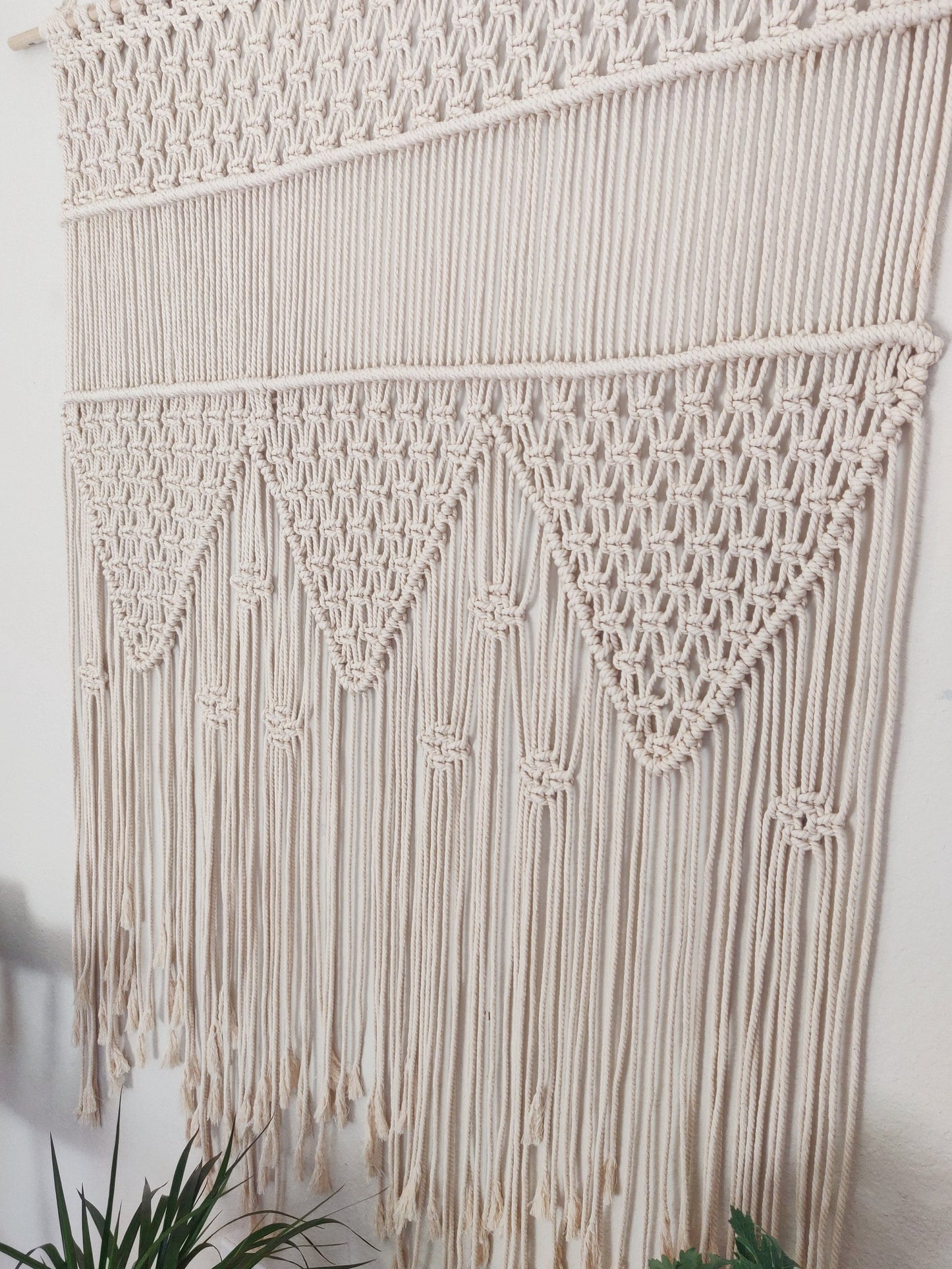 Large Macrame Neutral Color wall hanging, Boho Macrame backdrop