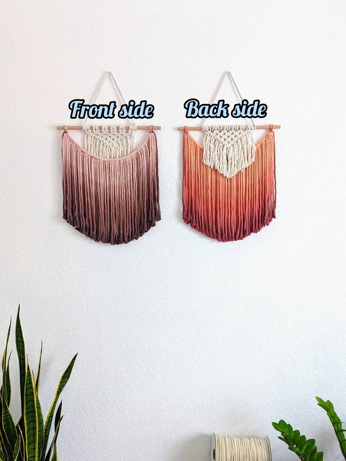 Customizable Macrame wall hanging in Ombre Colors, Bohemian home Decor, Handwoven and Dip-Dyed Tapestry, Chic Ombre Natural Cotton Art Piece